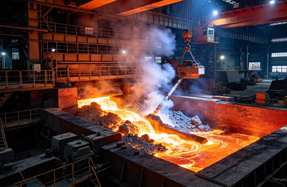 Calcium carbide smelting scene